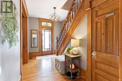 Gorgeous honey-hued oak trim and baseboards - 