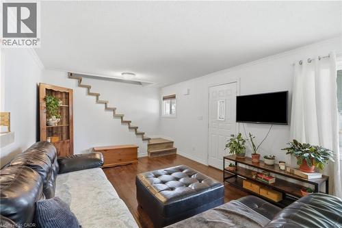Open concept living area featuring wood-finish flooring - 432 Upper Sherman Avenue, Hamilton, ON - Indoor Photo Showing Living Room