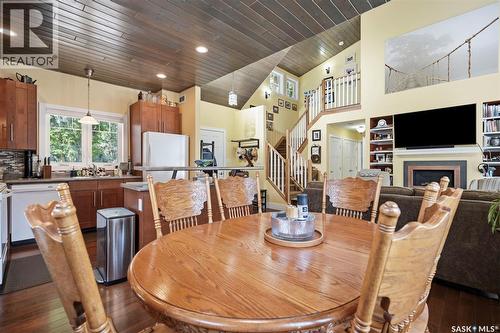 916 Temperance Street, Saskatoon, SK - Indoor Photo Showing Dining Room With Fireplace