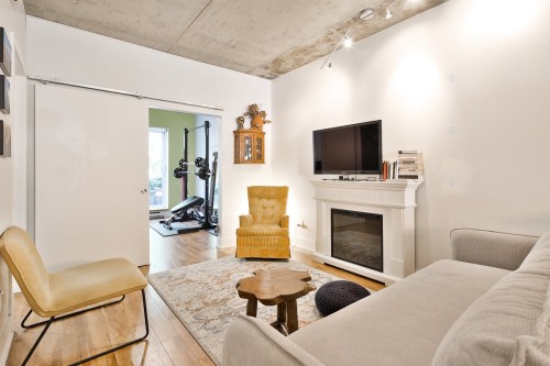 Salon - 1887 Rue De Chambly, Montréal (Mercier/Hochelaga-Maisonneuve), QC - Indoor With Fireplace