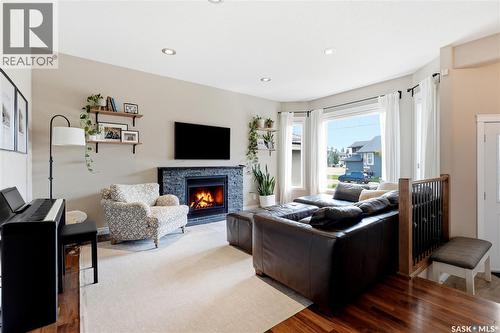 315 Werschner Lane, Saskatoon, SK - Indoor Photo Showing Living Room With Fireplace