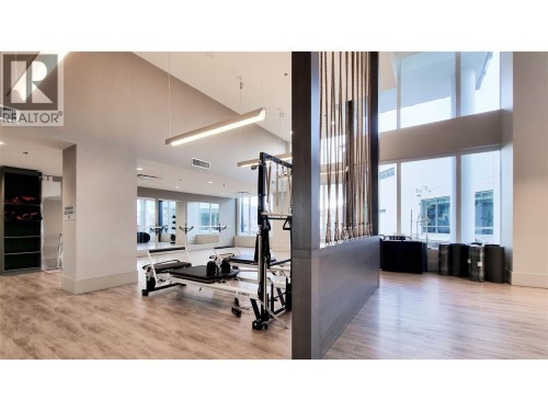 Exercise Yoga Room - 1191 Sunset Drive Unit# 609, Kelowna, BC - Indoor Photo Showing Gym Room