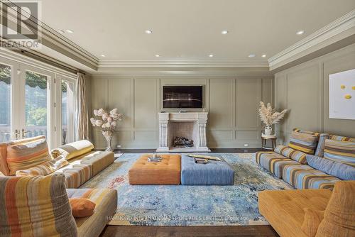 32 Arjay Crescent, Toronto, ON - Indoor Photo Showing Living Room With Fireplace