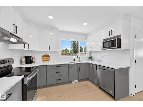 6011 93A Av Nw, Edmonton, AB - Indoor Photo Showing Kitchen With Upgraded Kitchen