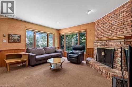main level family room - 44 Colquhoun Crescent, Hamilton, ON - Indoor Photo Showing Living Room With Fireplace