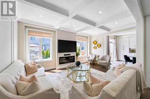 18 Boone Crescent, Vaughan, ON - Indoor Photo Showing Living Room With Fireplace