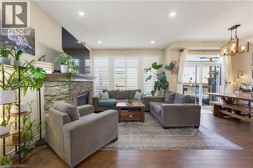 63A Clench Avenue, Brantford, ON - Indoor Photo Showing Living Room With Fireplace