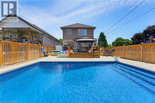 63A Clench Avenue, Brantford, ON - Outdoor With In Ground Pool With Deck Patio Veranda With Backyard