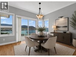 Dining room virtually reimagined with decor. - 