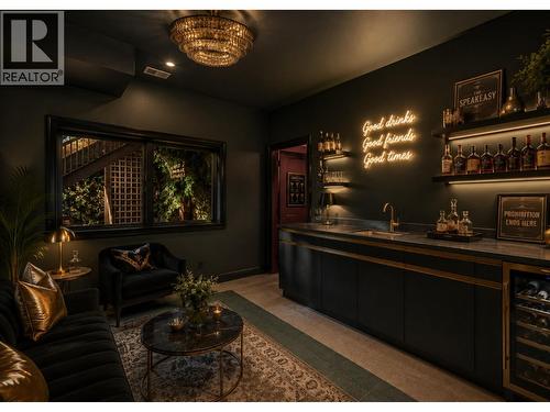 Lower level bar room virtually reimagined with decor. - 7083 Jasper Drive, Vernon, BC - Indoor