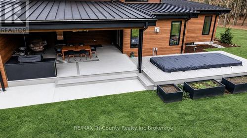 Back covered patio & Swim Spa - 8987 Powers Road, Central Elgin, ON - Outdoor With Deck Patio Veranda
