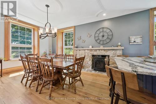 996 Scotland Street, Centre Wellington (Fergus), ON - Indoor Photo Showing Dining Room With Fireplace