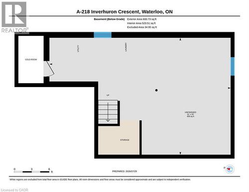 Floor plan - Basement - 218 Inverhuron Crescent Unit# A, Waterloo, ON - Other