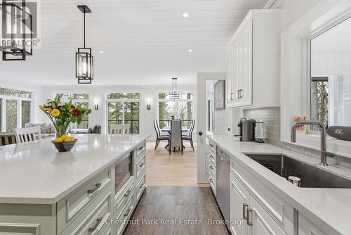 Oversized custom kitchen island - 30 Stephen Road, Muskoka Lakes (Medora), ON - Indoor Photo Showing Kitchen With Upgraded Kitchen