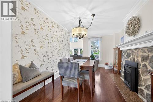 46 Bay Street, Mississauga, ON - Indoor Photo Showing Dining Room With Fireplace