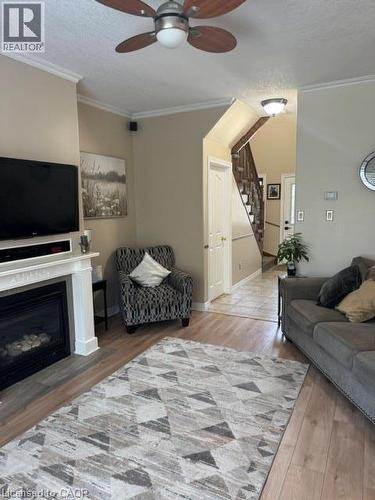 102 Willow Lane, Grimsby, ON - Indoor Photo Showing Living Room With Fireplace