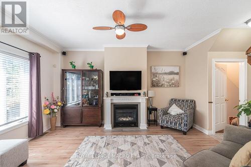 102 Willow Lane, Grimsby, ON - Indoor Photo Showing Living Room With Fireplace