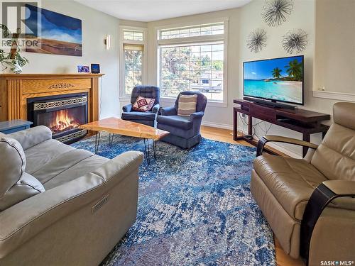 42 Willow Crescent, Fort Qu'Appelle, SK - Indoor Photo Showing Living Room With Fireplace