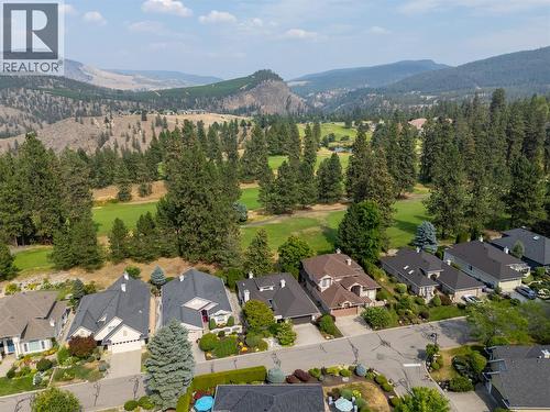 Aerial view of street and golf course views - 3889 Gallaghers Grange, Kelowna, BC - Outdoor With View