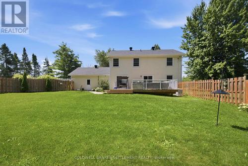 Rear exterior -showing fenced portion of yard - 41 Rideau Ferry Road, Rideau Lakes, ON - Outdoor With Deck Patio Veranda With Backyard With Exterior