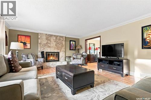 123 Trent Crescent, Saskatoon, SK - Indoor Photo Showing Living Room With Fireplace