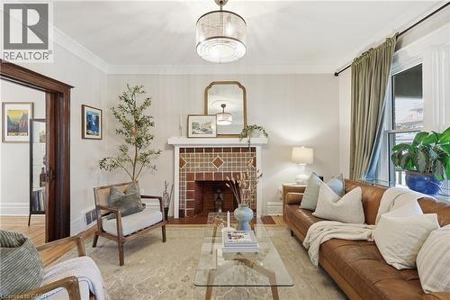 70 Gage Avenue S, Hamilton, ON - Indoor Photo Showing Living Room With Fireplace
