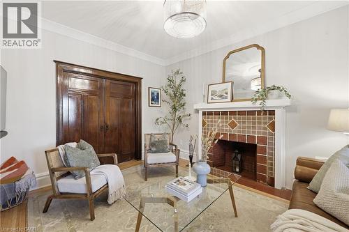 70 Gage Avenue S, Hamilton, ON - Indoor Photo Showing Living Room With Fireplace