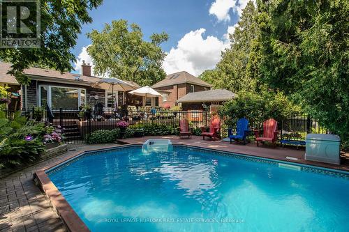 569 Locust Street, Burlington, ON - Outdoor With In Ground Pool With Deck Patio Veranda With Backyard