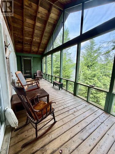 Another wide angle view of the porch and views - 50 Cache Lake Apl1322, South Algonquin, ON -  With Deck Patio Veranda With Exterior