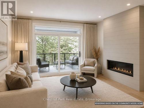 photos of a similar condo - 10 Pine Needle Way, Huntsville (Chaffey), ON - Indoor Photo Showing Living Room With Fireplace