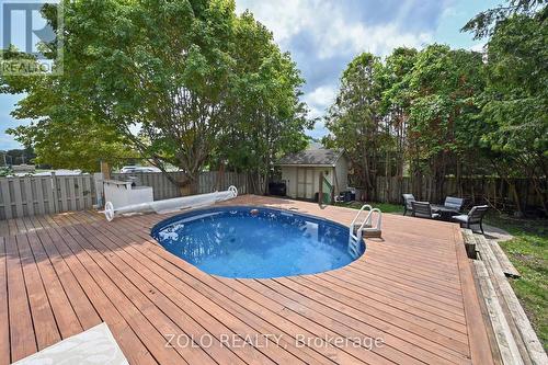 1077 Anna Maria Avenue, Innisfil, ON - Outdoor With Above Ground Pool With Deck Patio Veranda With Backyard