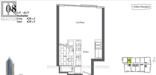Builder Floor Plan - 2908 - 85 Queens Wharf Road, Toronto, ON - Other