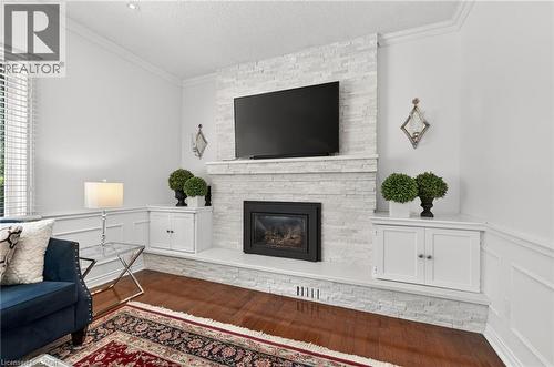 5 Mays Crescent, Waterdown, ON - Indoor Photo Showing Living Room With Fireplace
