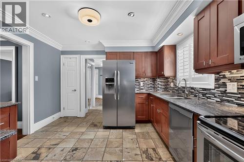 2102 Salma Crescent, Burlington, ON - Indoor Photo Showing Kitchen With Stainless Steel Kitchen With Double Sink