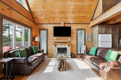 Living Room - 327 Rue Thomas-Lefebvre, Mansfield-Et-Pontefract, QC - Indoor Photo Showing Living Room With Fireplace