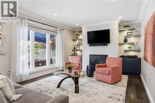 35 Culotta Drive, Waterdown, ON - Indoor Photo Showing Living Room With Fireplace