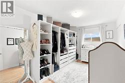 Customizable built-in closet system with shelving and drawer storage - 