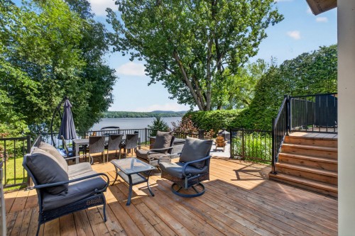 Patio - 124 Rue Monseigneur-Vel, Magog, QC - Outdoor With Body Of Water With Deck Patio Veranda