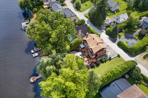 Aerial View - 124 Rue Monseigneur-Vel, Magog, QC - Outdoor With Body Of Water With View