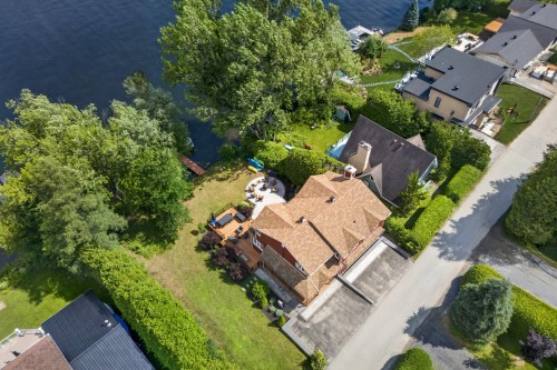 Aerial View - 124 Rue Monseigneur-Vel, Magog, QC - Outdoor With Body Of Water With View