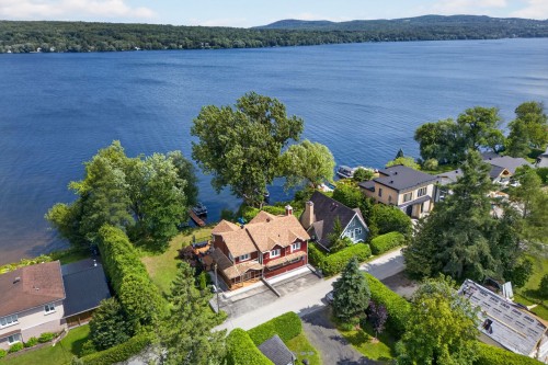 Aerial View - 124 Rue Monseigneur-Vel, Magog, QC - Outdoor With Body Of Water With View