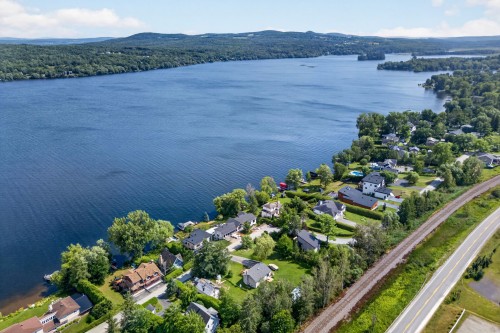 Aerial View - 124 Rue Monseigneur-Vel, Magog, QC - Outdoor With Body Of Water With View