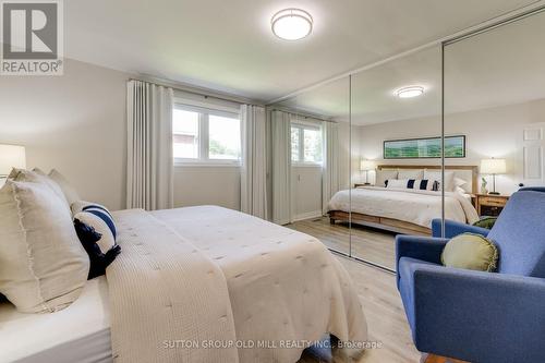 Primary bdrm w. wall-to-wall closets; fits a King - 85 Bonnyview Drive, Toronto, ON - Indoor Photo Showing Bedroom