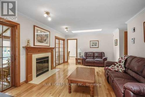 9869 Currie Road, Dutton/Dunwich, ON - Indoor Photo Showing Living Room With Fireplace