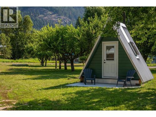 Front view of prefab A-Frame. - 3045 Bower Road, Slocan Park, BC 