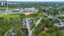 Aerial perspective of a residential area featuring established homes and verdant landscapes - 