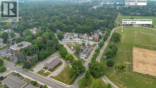 Development site surrounded by mature trees and established residential areas - 9 James Street, Simcoe, ON 