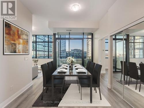 Virtually staged photo - 512 - 2900 Highway 7, Vaughan, ON - Indoor Photo Showing Dining Room