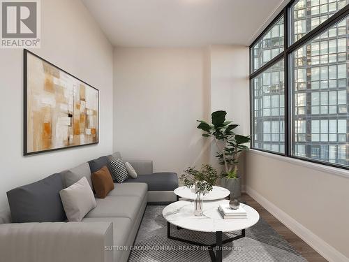 Virtually staged photo - 512 - 2900 Highway 7, Vaughan, ON - Indoor Photo Showing Living Room