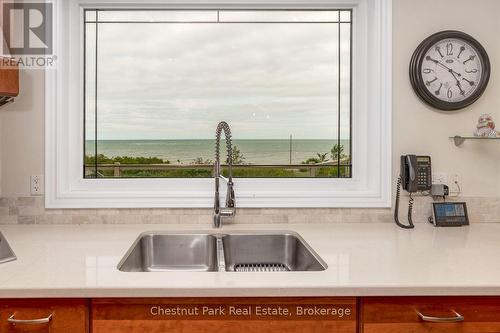 OH the view - 133 Lakeshore Road E, Blue Mountains, ON - Indoor Photo Showing Kitchen With Double Sink